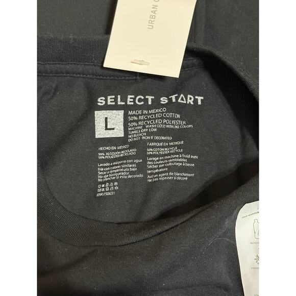 NWT Select Start Black Short Sleeve Shirt Crew Neck Sustainable Men Unisex Tech - Picture 6 of 6